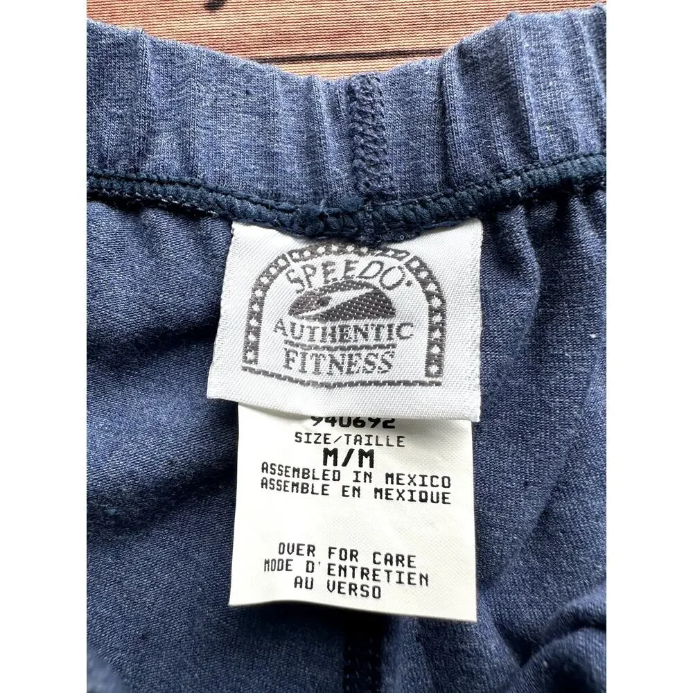Vintage 80s 90s Speedo Cycling Bike Shorts Navy Orange Metallic Stripe Medium